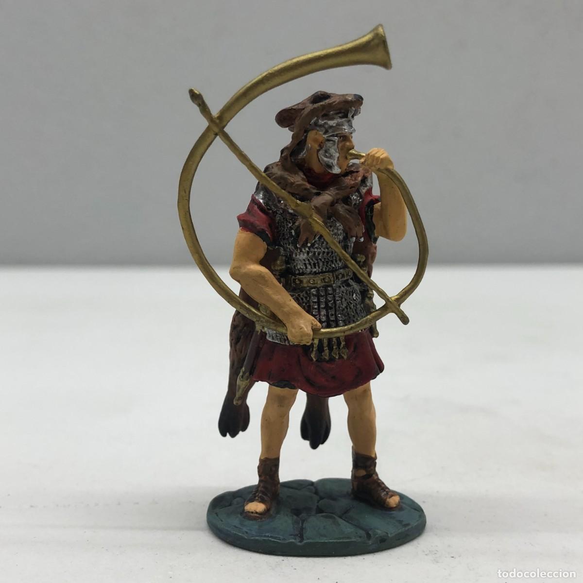 Juguetes antiguos: SOLDADITO DE PLOMO - ROMAN CORNICIEN - CORNICERO - M&Uacute;SICO MILITAR DE LA ANTIGUA ROMA - 7 CM
