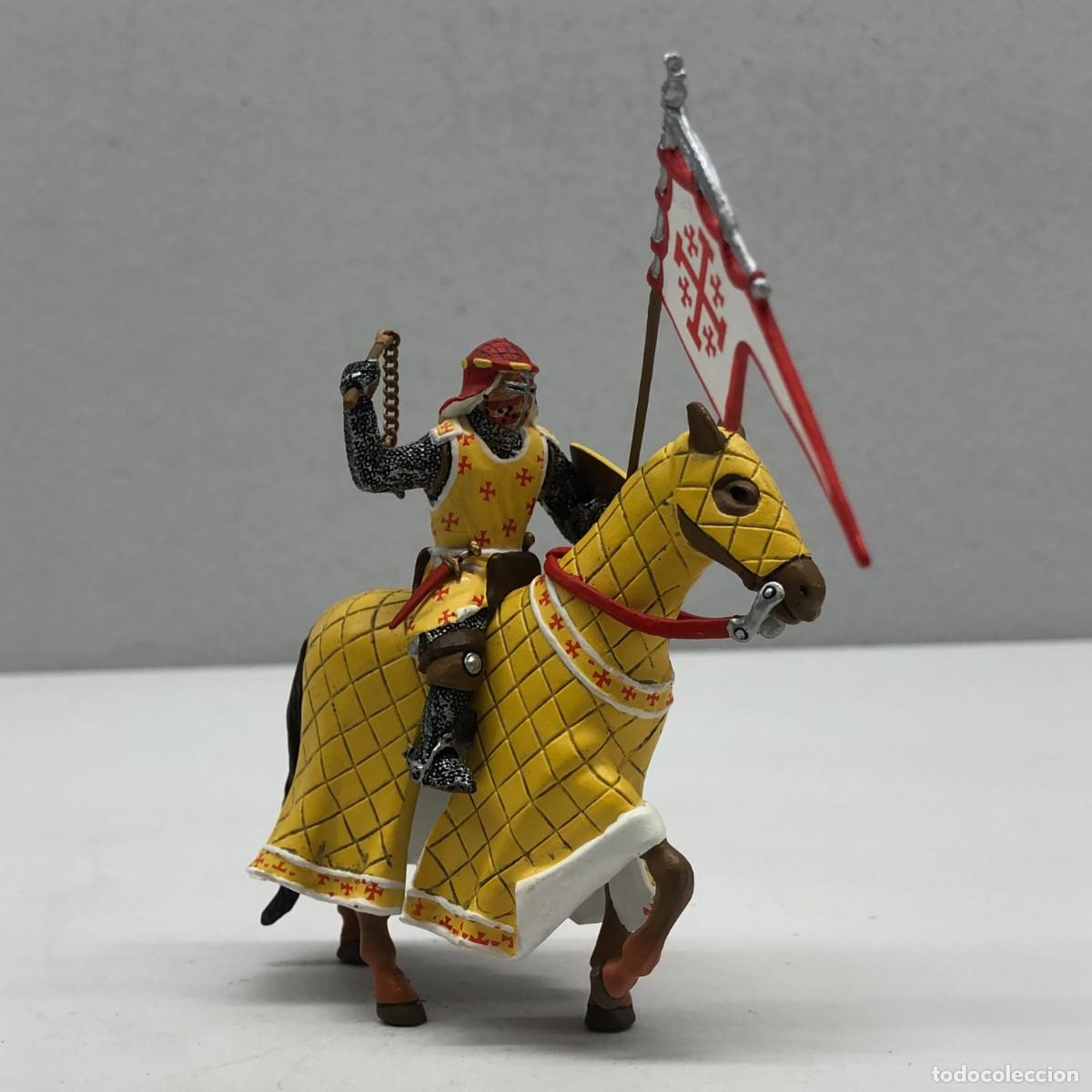 Juguetes antiguos: SOLDADITO DE PLOMO - CABALLERO CON ESTANDARTE Y MAZA - CABALLEROS DE LAS CRUZADAS - ALTAYA / 14