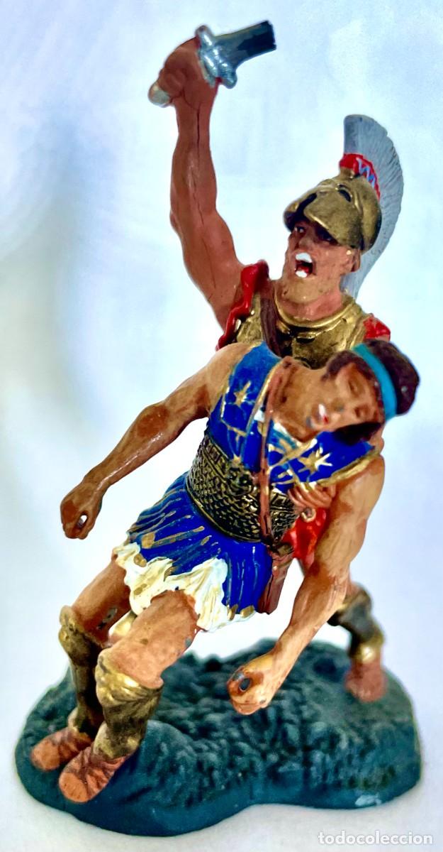 Juguetes antiguos: SOLDADOS DE LA ANTIGUA ROMA. LA MUERTE DEL REY LE&Oacute;NIDAS. ESCALA 1:32