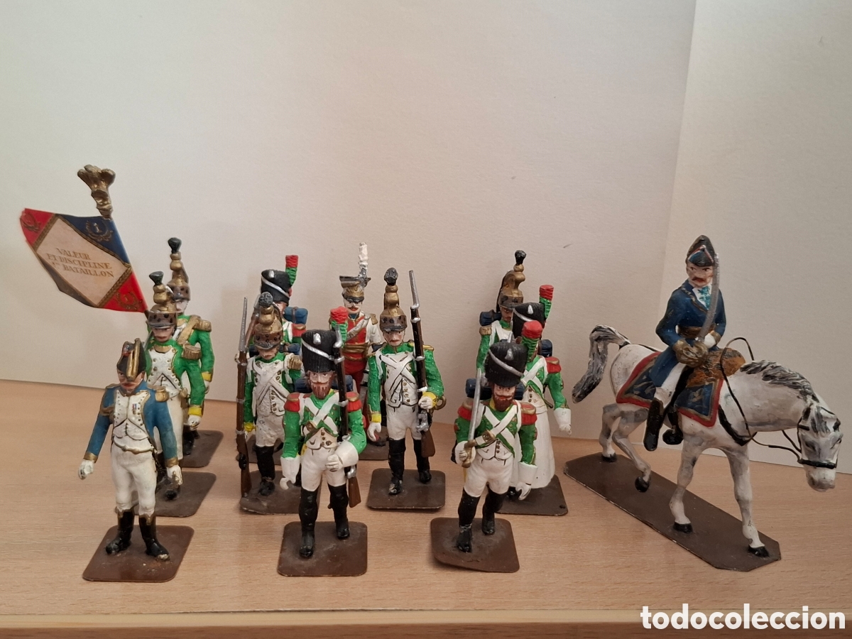 Juguetes antiguos: 11 SOLDADOS DE PLOMO EJERCITO NAPOLEON BONAPARTE S&Ntilde;OS 50 OFICIALES FUSILEROS ABANDERADO TAMBOR