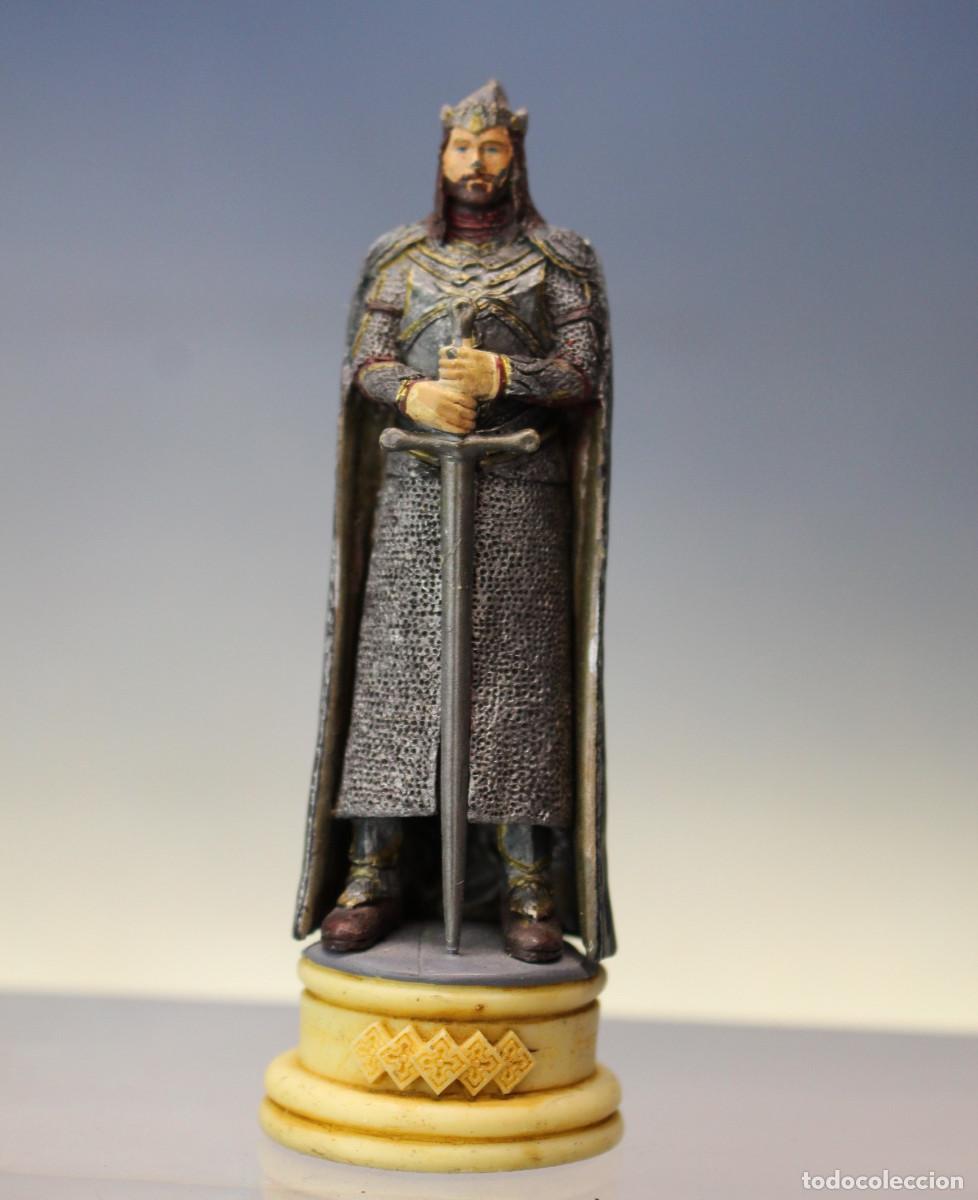 Juguetes antiguos: Aragorn, El Se&ntilde;or de los Anillos. Figura ajedrez de Eaglemoss.