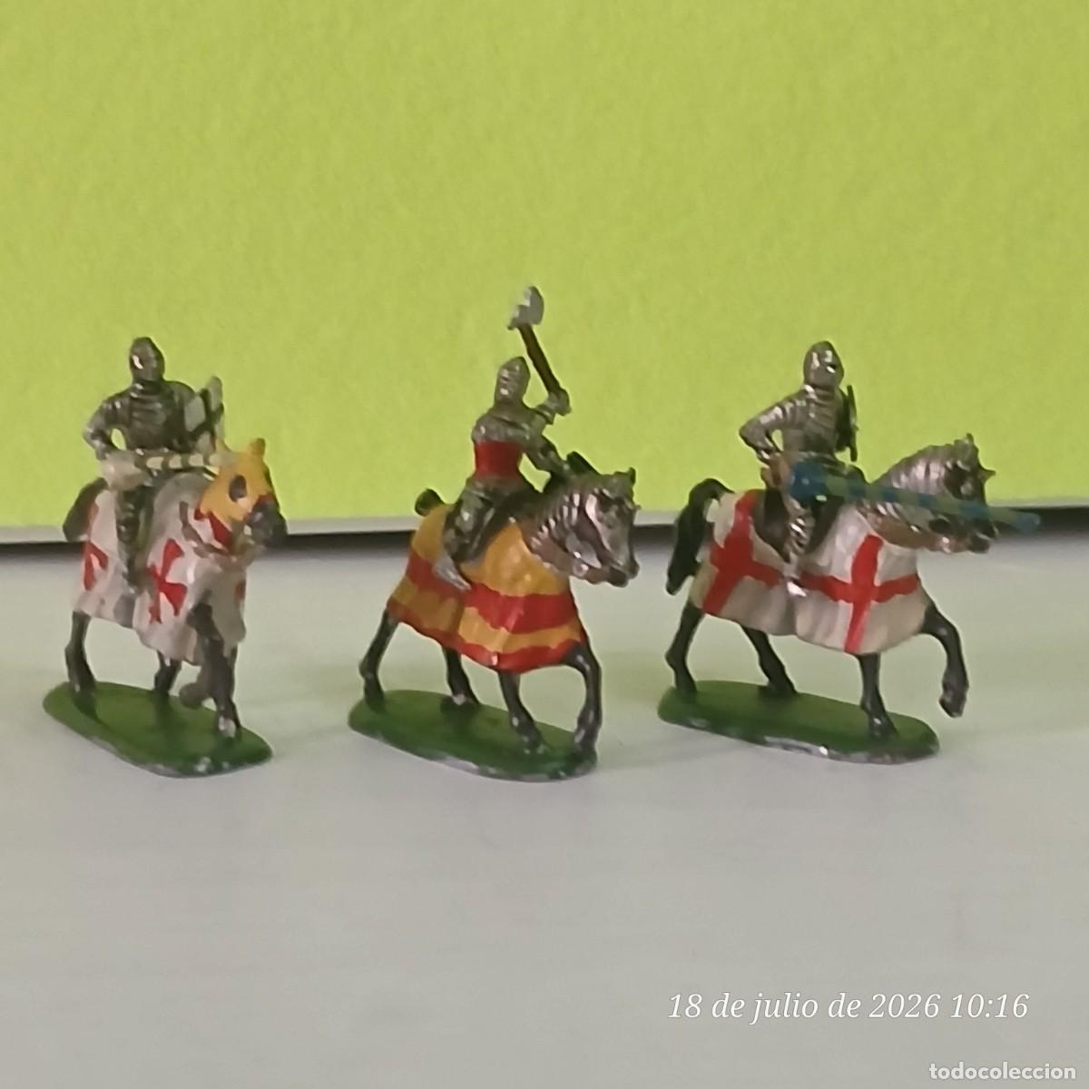 Juguetes antiguos: Tres caballeros, metal,tipo Ral Partha.
