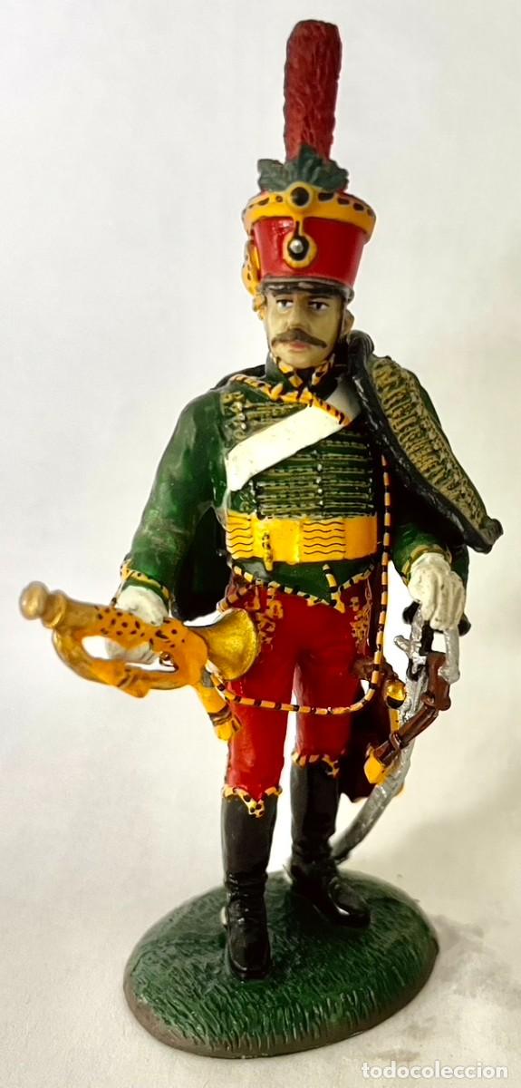 Juguetes antiguos: TROMPETA DE H&Uacute;SARES AUSTR&Iacute;ACO. 1805. SOLDADOS DE LAS GUERRAS NAPOLE&Oacute;NICAS. DEL PRADO. 1:32. 8 CMS.