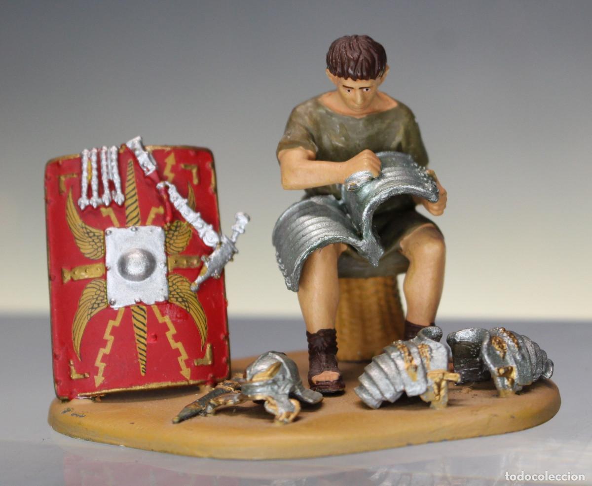 Juguetes antiguos: Soldado en campamento #11. 1:32. Soldados de plomo de la Antigua Roma.