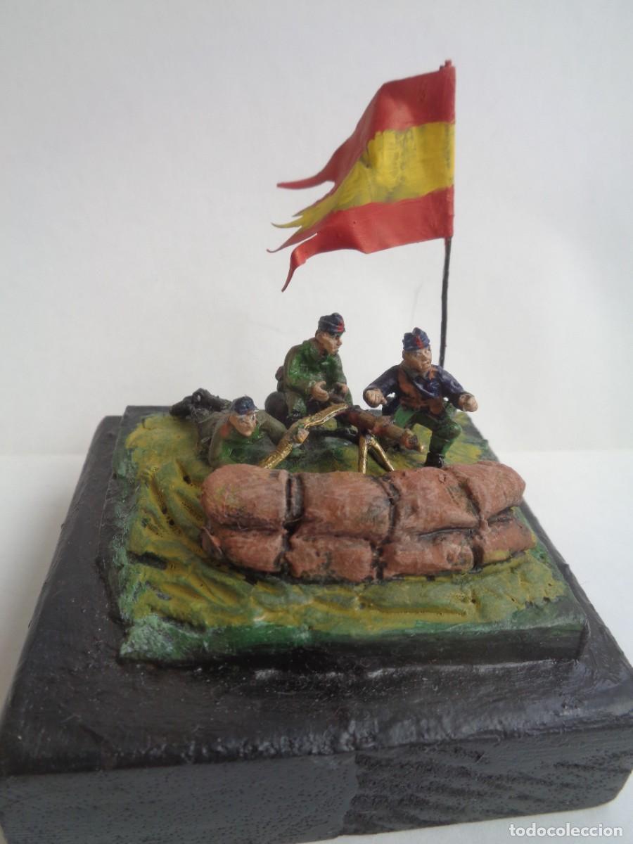 Juguetes antiguos: GUERRA CIVIL : PEQUE&Ntilde;O DIORAMA DE UN NIDO DE AMETRALLADORA NACIONAL