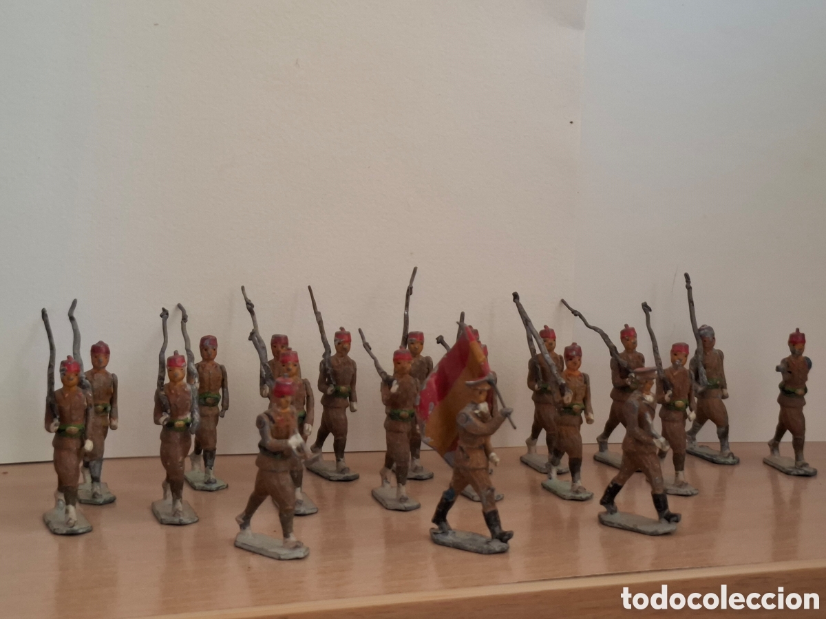 Juguetes antiguos: ANTIGUOS SOLDADOS DE PLOMO GRUPO DE REGUARES EJERCITO ESPA&Ntilde;OL A&Ntilde;O 1930 CASANELLAS TEO TEIXIDO PALOM