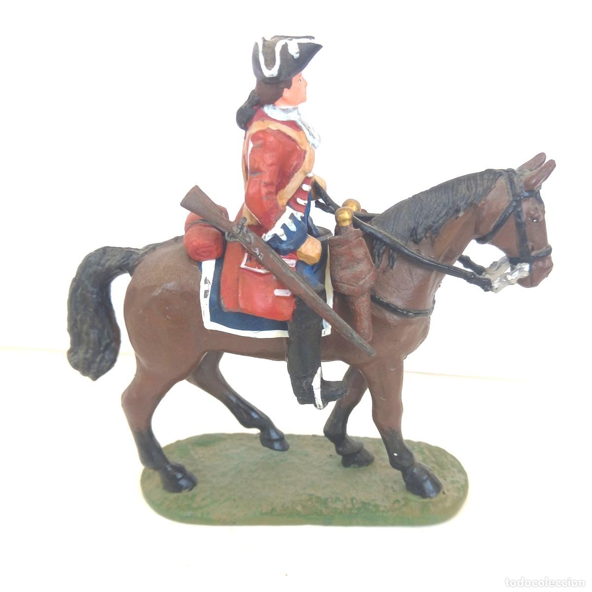 Juguetes antiguos: Figura de plomo ecuestre soldado caballeria Malrborough