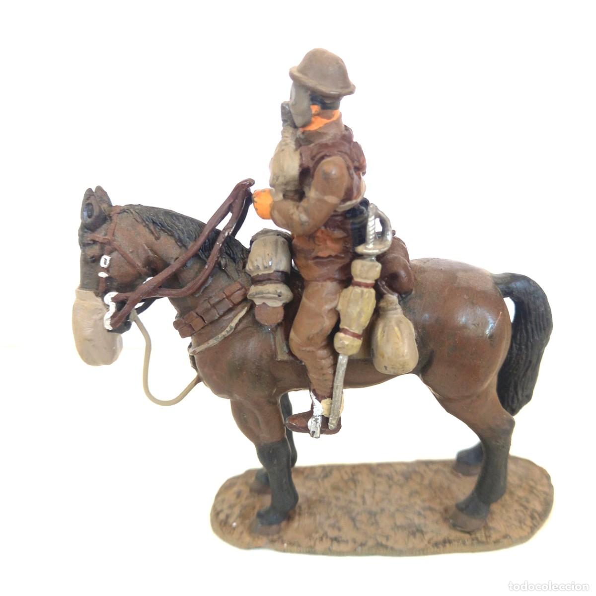 Juguetes antiguos: Figura de plomo ecuestre Lancero 17 Rgto Caballeria Francia