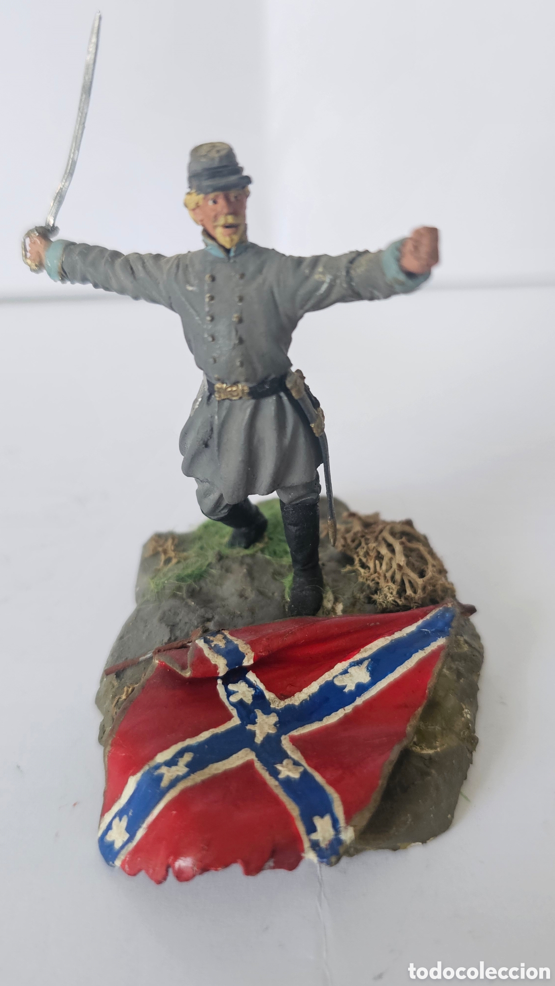 Juguetes antiguos: Oficial confederado de plomo