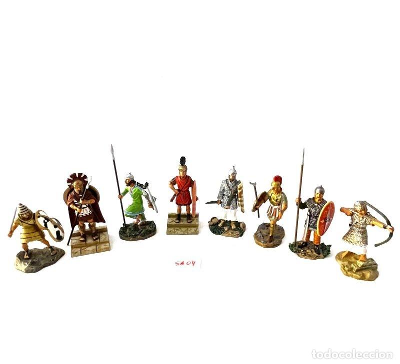 Juguetes antiguos: LOTE 8 FIGURAS GUERREROS ANTIG&Uuml;EDAD 1:32 ALTAYA: GUERRERO MIC&Eacute;NICO, HOPLITA ESPARTANO, B&Uacute;LGARO (SA04