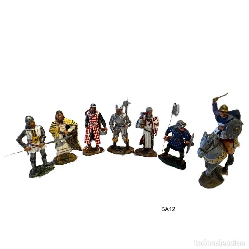 Juguetes antiguos: 7 FIGURAS GUERREROS MEDIEVALES DEL PRADO 1:32 HOCHMEISTER TEUT&Oacute;N, SUBREY IRLAND&Eacute;S, LANDSKENETE (SA12