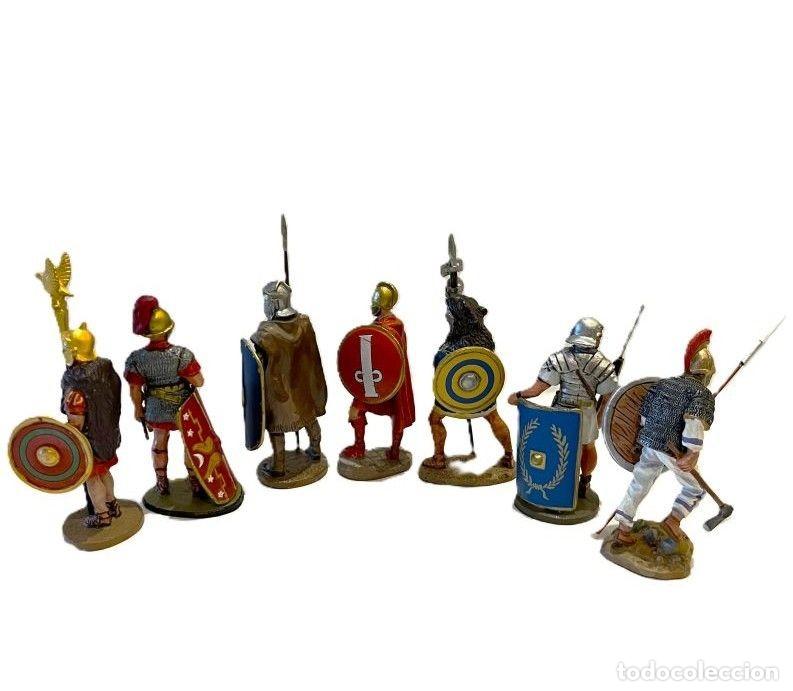Juguetes antiguos: LOTE 7 FIGURAS DEL PRADO GUERREROS MEDIEVALES 1:32 AQUILIFER, CENTURION, PRETORIANO, SIGNIFER (SA13)