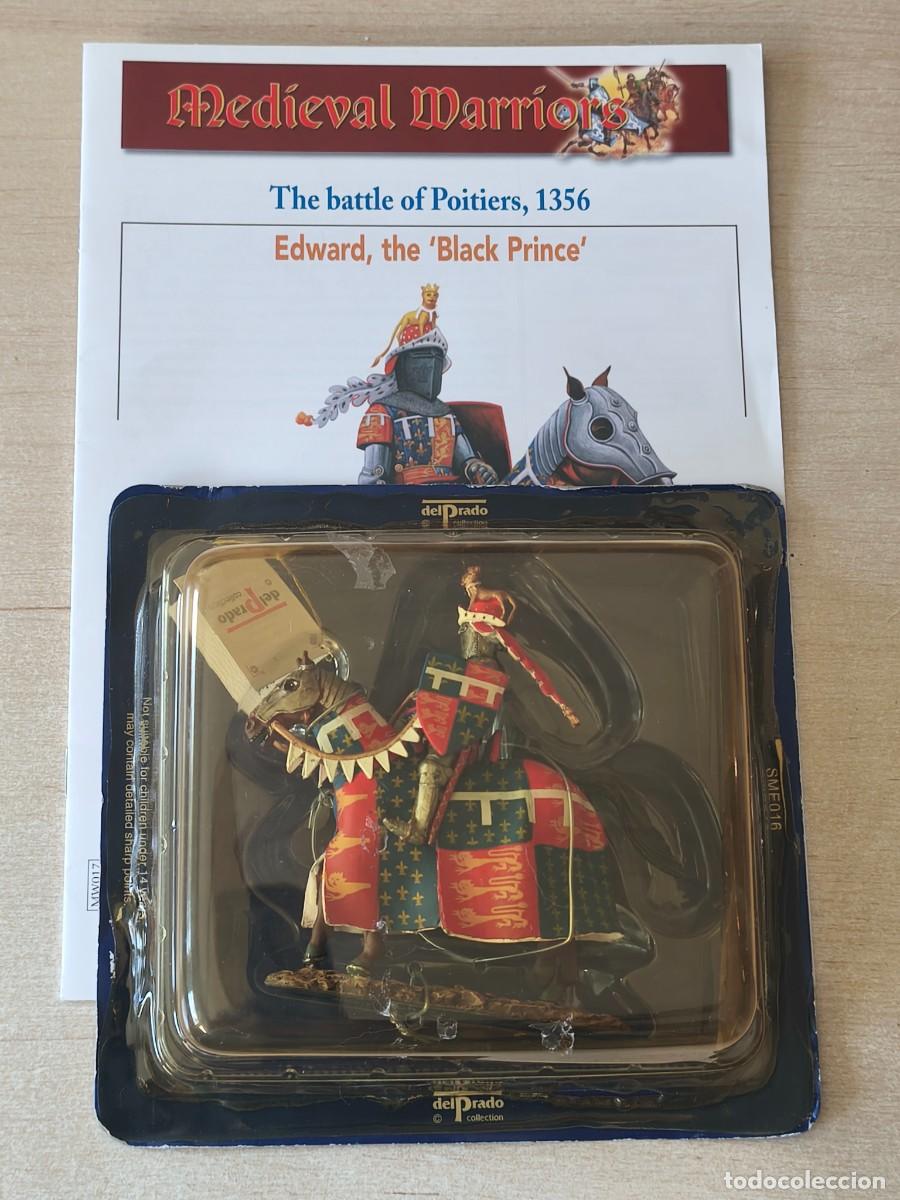 Juguetes antiguos: Caballero Medieval de plomo Edward the Black Prince, The Battle of Poitiers 1356. Colecci&oacute;n Medieval