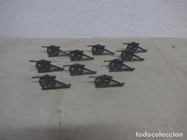 Juguetes antiguos: Lote de 10 antiguos soldados de plomo, son ca&ntilde;ones, principios siglo XX, guerra civil