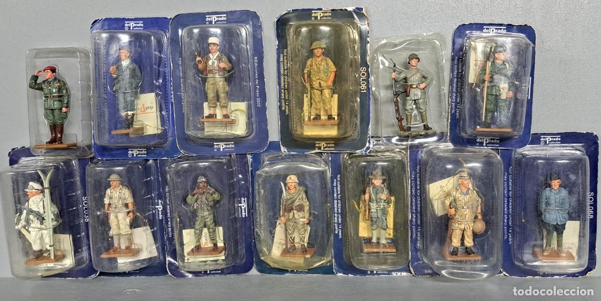 Juguetes antiguos: Lote de 13 soldados &ndash; colecci&oacute;n Del Prado (Segunda Guerra Mundial)
