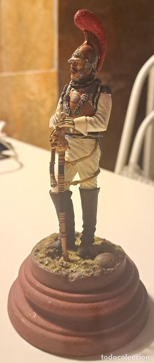 Juguetes antiguos: FIGURA DE PLOMO OFICIAL CABALLERIA EJERCITO NAPOLEONICO PINTADO A MANO (11 cm)