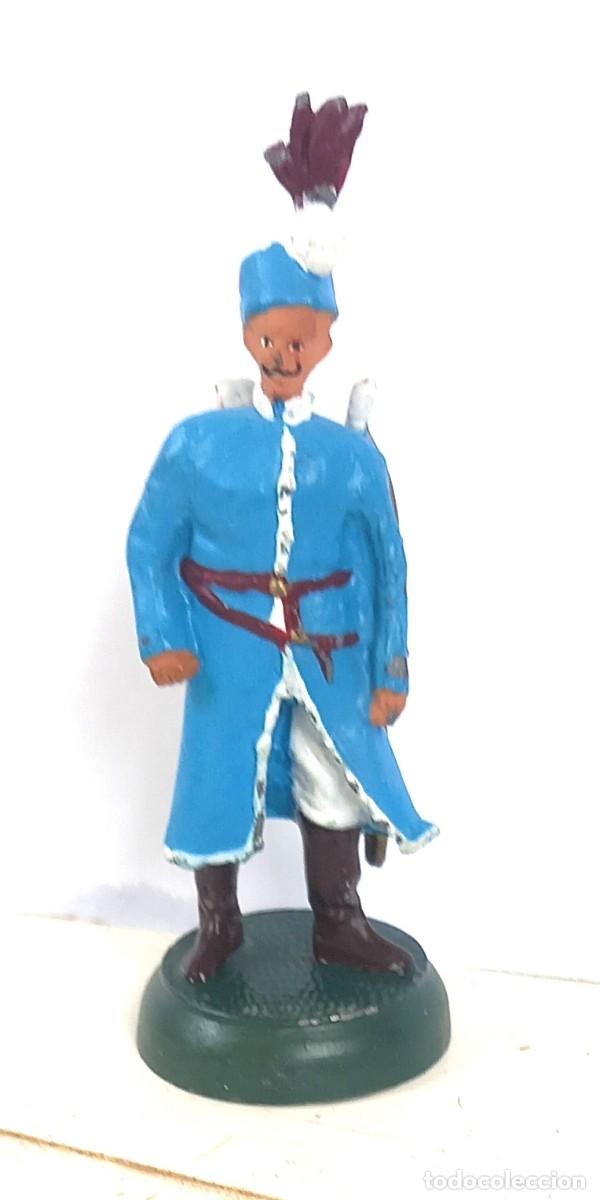 Juguetes antiguos: Figura de plomo de un Soldado Otomano uniforme azul-Almirall Palou ref.3/116