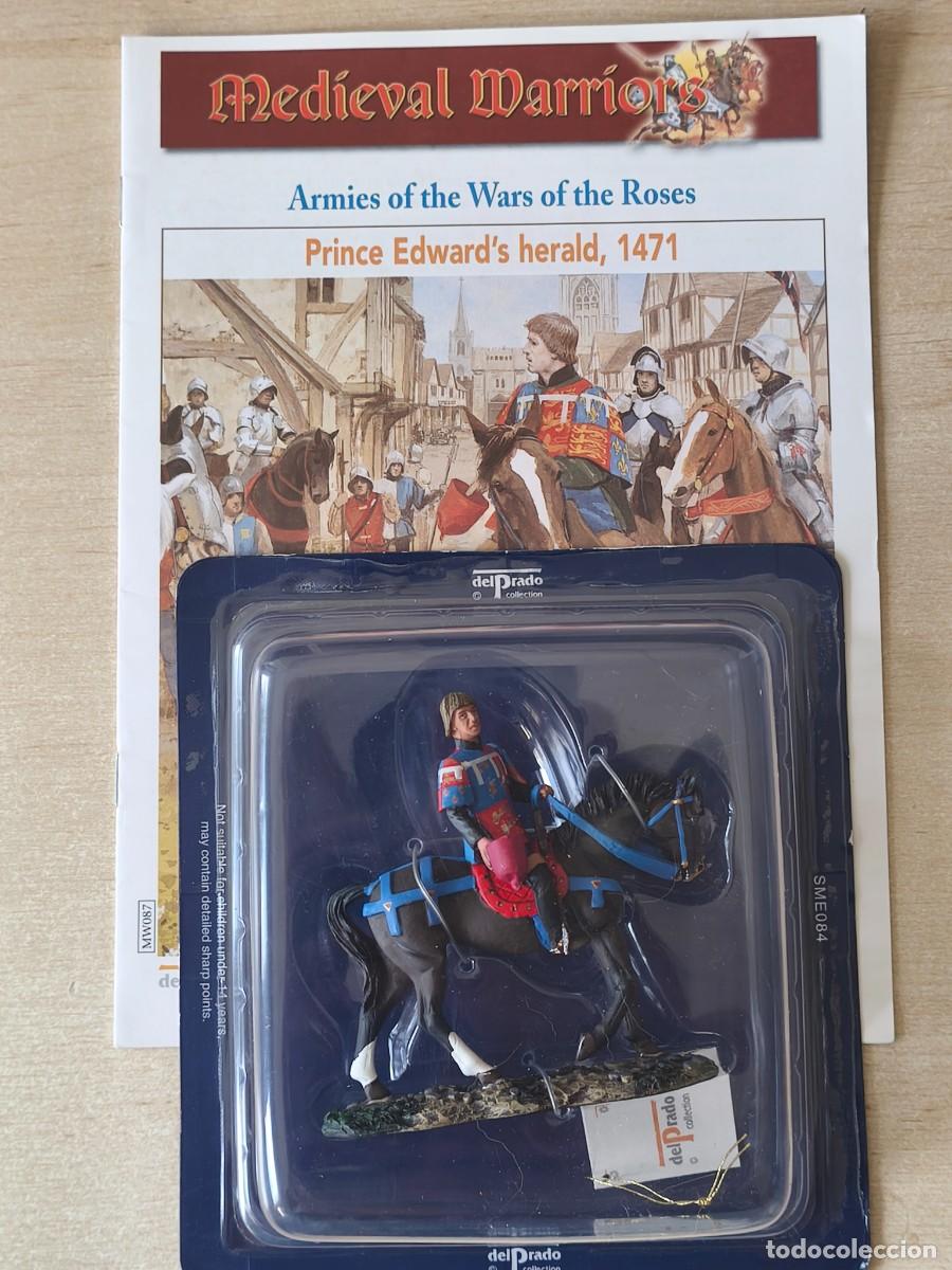 Juguetes antiguos: Caballero Medieval de plomo Prince Edward's Herald. War of the Roses. Colecci&oacute;n Medieval Warriors SM
