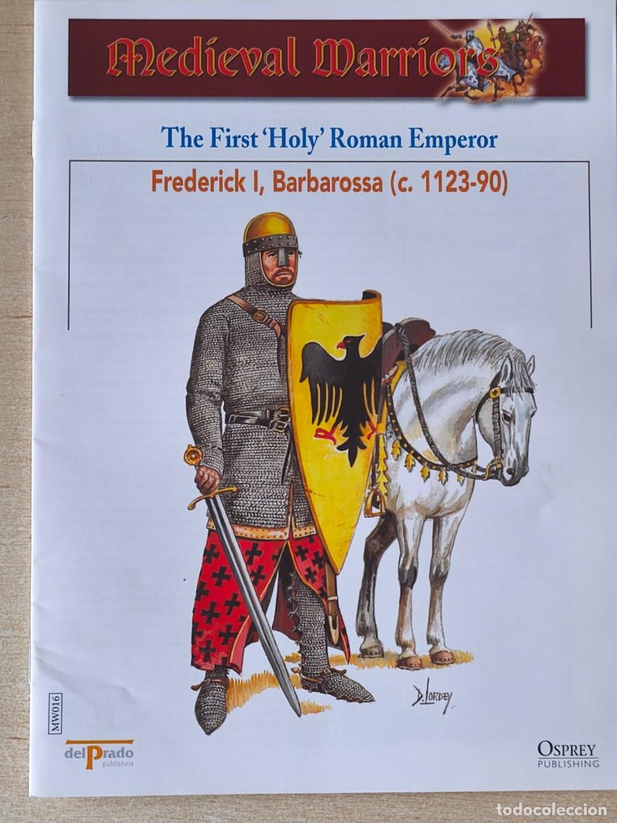 Juguetes antiguos: Fasc&iacute;culo Medieval warriors Frederick I, Barbarossa 1123-90, en ingl&eacute;s Osprey Publishing, del Prado