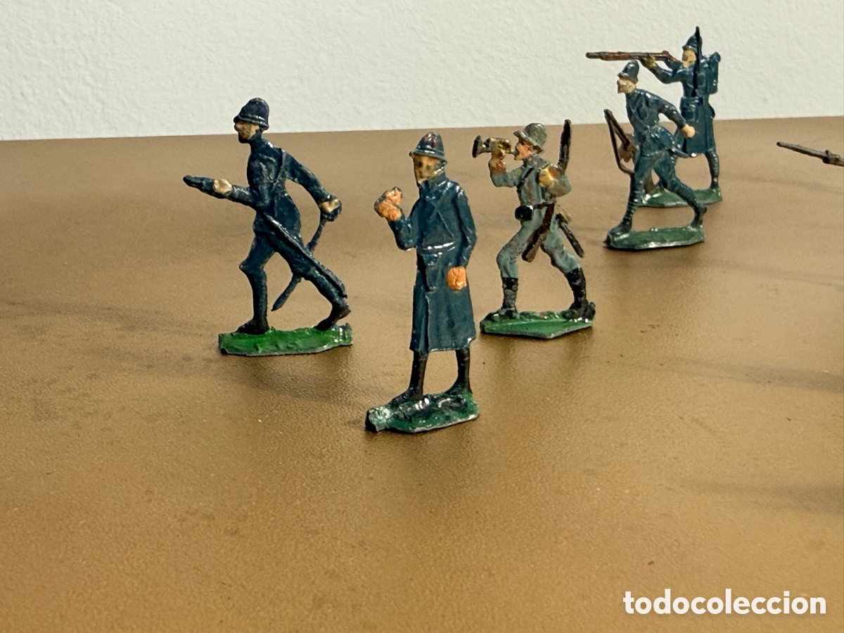 Juguetes antiguos: Alemania. 1919/1945. Soldaditos de plomo planos. Berliner Zinnfiguren. Infanter&iacute;a francesa 1916