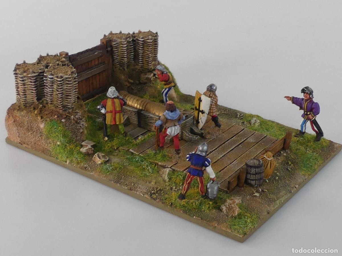 Juguetes antiguos: DIORAMA SOLDADITOS DE PLOMO OBJETO DE COLECCION