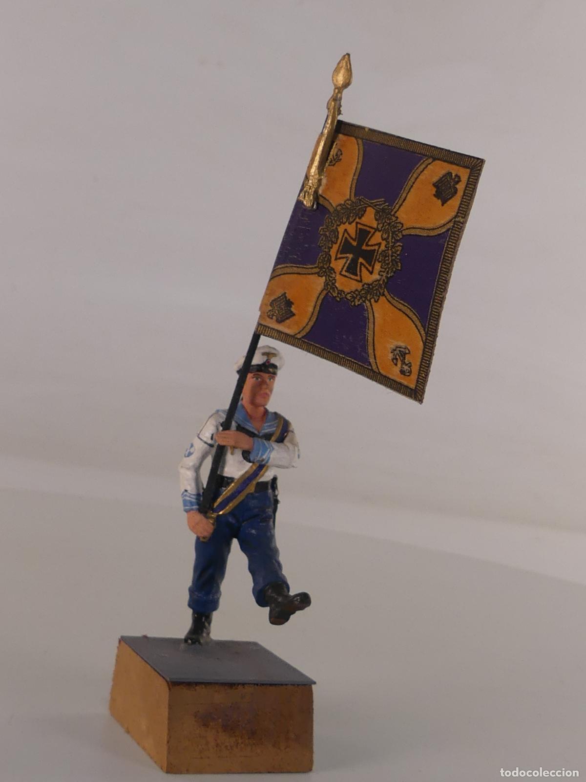 Jogos Antigos: SOLDADITO DE PLOMO CON BANDERA - OBJETO DE COLECCION--REF:27