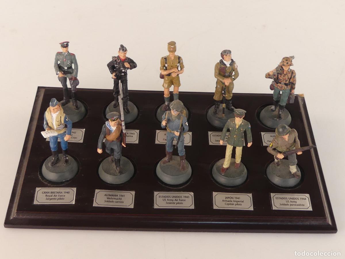 Altes Spielzeug: COLECCION LOTE DE 10 SOLDADITOS DE PLOMO CON SOPORTE -- REF:3
