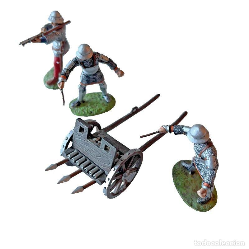 Juguetes antiguos: CA&Ntilde;&Oacute;N MEDIEVAL Y TRES ARTILLEROS, SIGLO XII. SET 4 PIEZAS. Escala 1:32. Altaya, Guerreros Edad Media