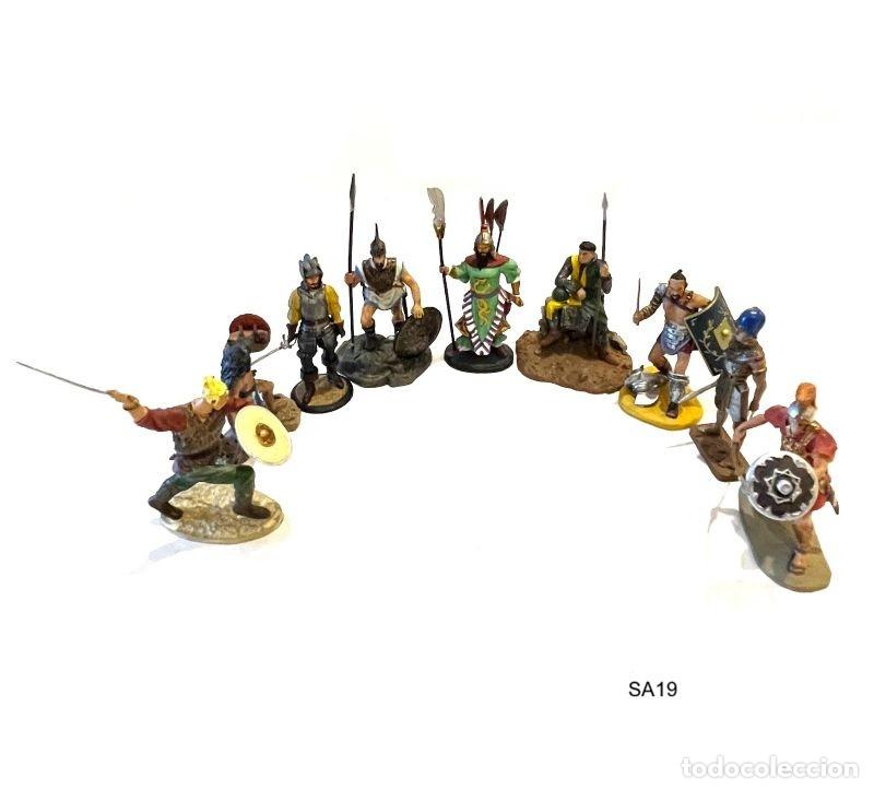 Juguetes antiguos: Set de 9 soldados Guerreros M&iacute;ticos Planeta DeAgostini. Soldado Egipcio, Guerrero Xino 1:32 (SA19)