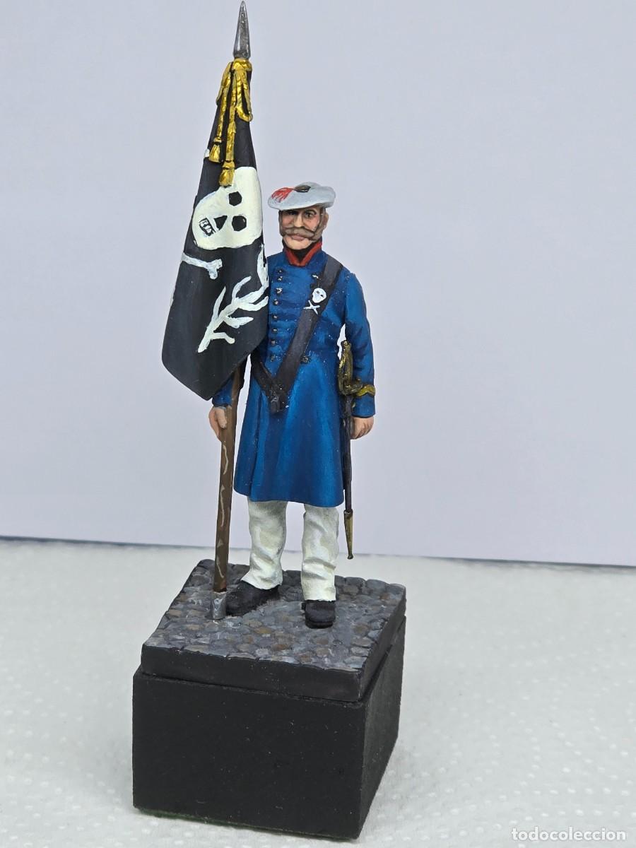 Juguetes antiguos: Portaguion Batallon Tortosa 1839 54mm Resina