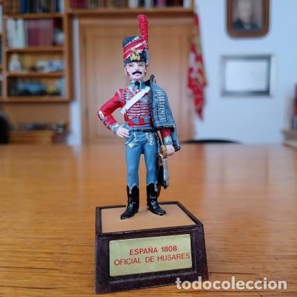Juguetes antiguos: SOLDADOS DE PLOMO- 54 MM - SOLDAT - EJERCITO ESPA&Ntilde;OL: OFICIAL DE HUSARES 1808 - 54MM