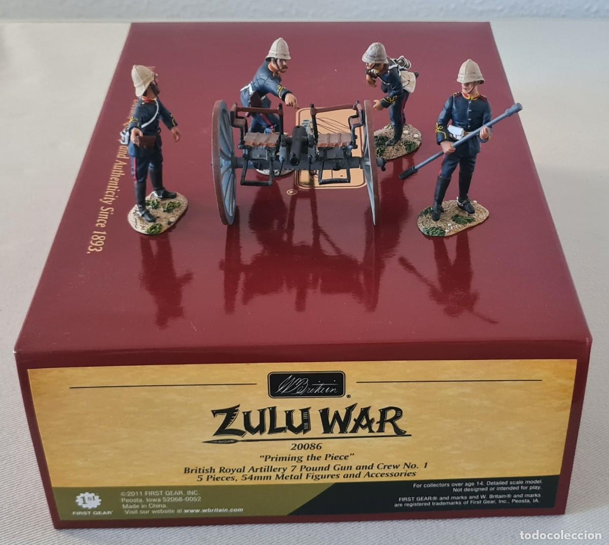 Juguetes antiguos: W. BRITAIN ZULU WAR REF. 20086 BRITISH ROYAL ARTILLERY 7 POUND GUN AND CREW N&ordm; 1 (RETIRED) NO K&C