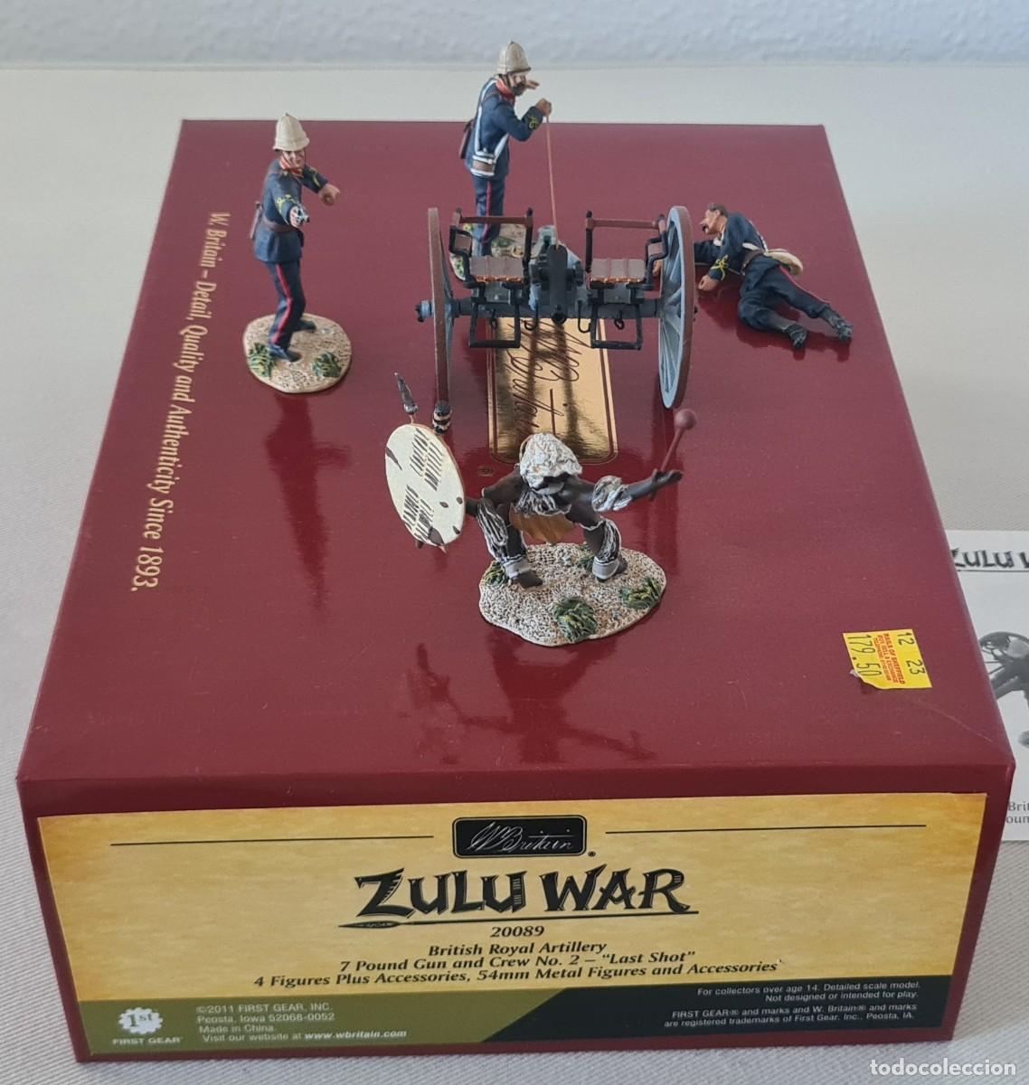 Juguetes antiguos: W. BRITAIN ZULU WAR REF. 20089 BRITISH ROYAL ARTILLERY 7 POUND GUN AND CREW N&ordm; 2 (RETIRED) NO K&C