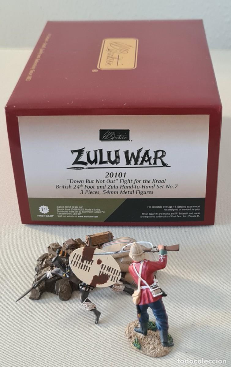 Juguetes antiguos: W. BRITAIN ZULU WAR REF. 20101 &rdquo; DOWN BUT NOT OUT &rdquo; FIGHT FOR THE KRAAL HAND TO HAND SET N&ordm; 7 (RETIR