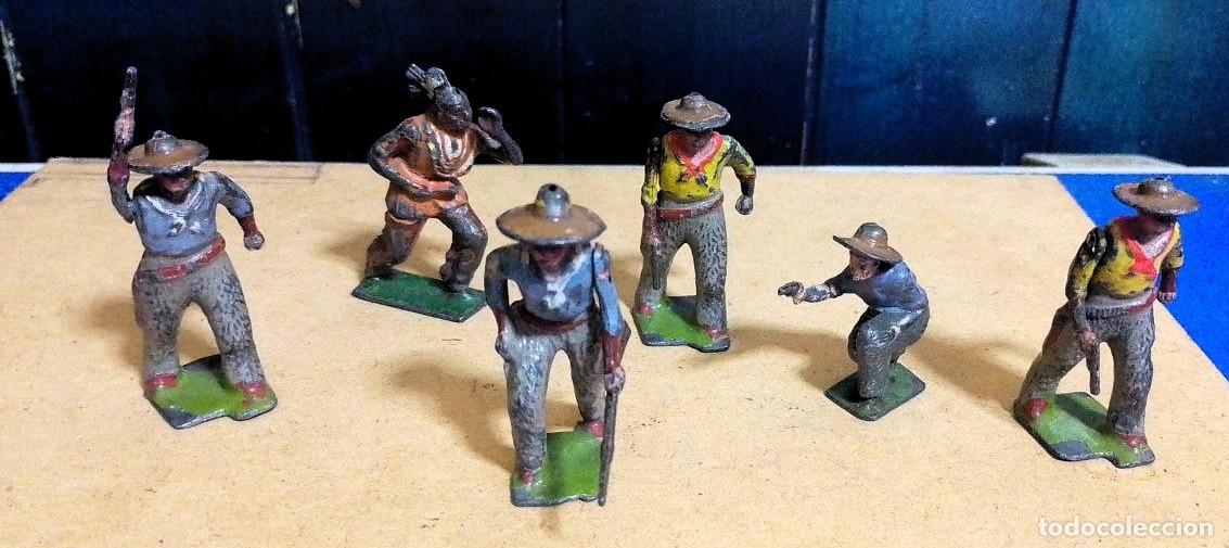 Juguetes antiguos: soldados de plomo oeste americano, a&ntilde;os 40 marca Britain 54 mm