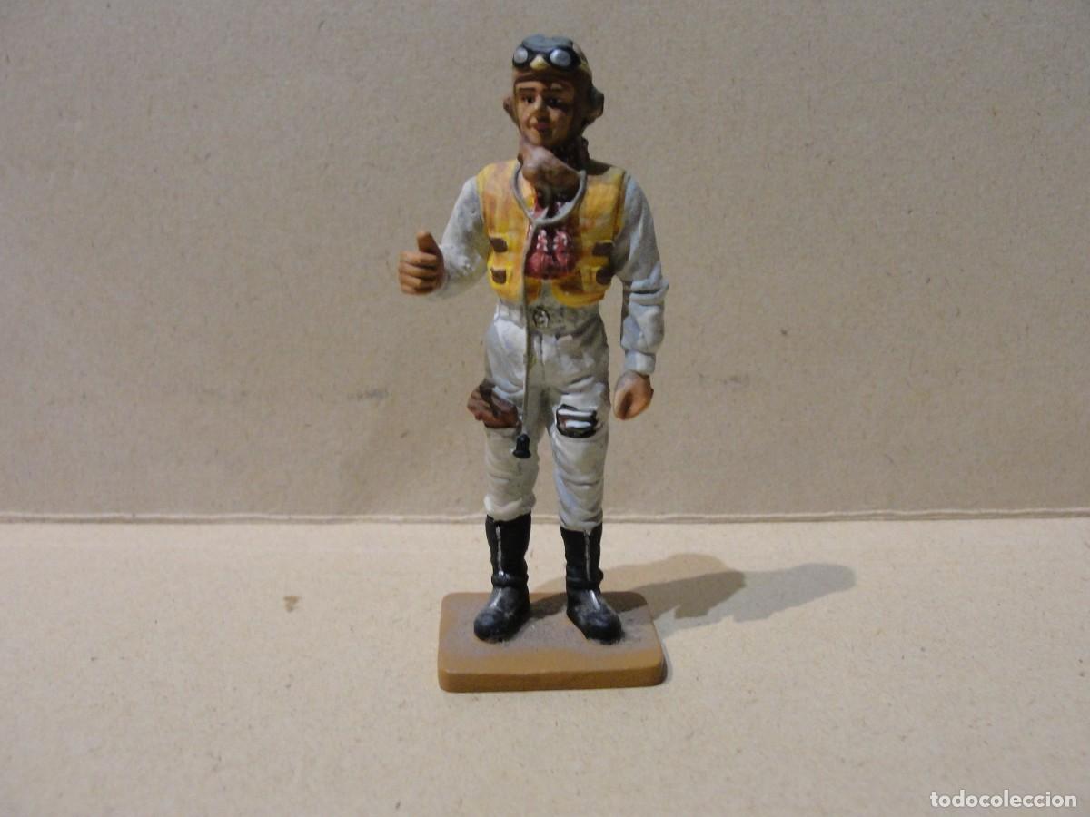 Juguetes antiguos: soldado de plomo RAF FIGHTER PILOT UK 1940 DEL PRADO