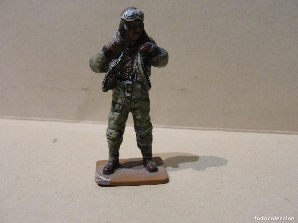 Juguetes antiguos: soldado de plomo FIGHTER PILOT USA 1944 DEL PRADO