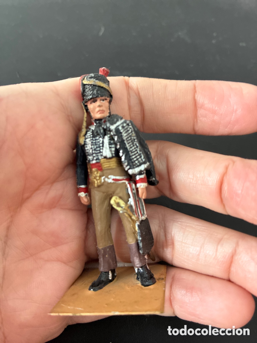 Juguetes antiguos: Soldadito plomo husar (guerras napole&oacute;nicas)