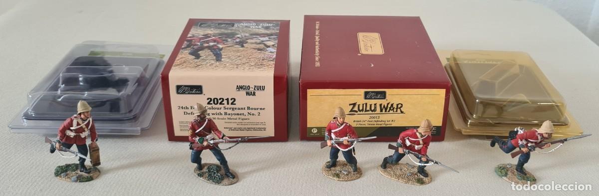 Juguetes antiguos: W. BRITAIN ZULU WAR LOT 3 BRITISH 24th FOOT (REF. 20013, 20044, 20064 & 20212)