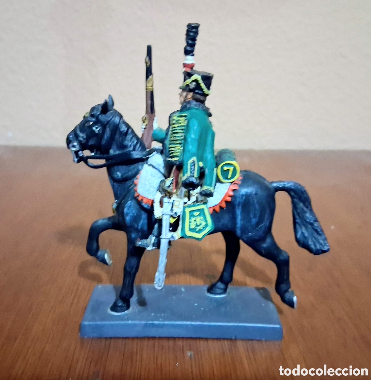 Juguetes antiguos: Soldado de plomo a caballo DEA by Cassandra - French Hussar (H&uacute;sar Franc&eacute;s) - 11,5 cm / 255 g