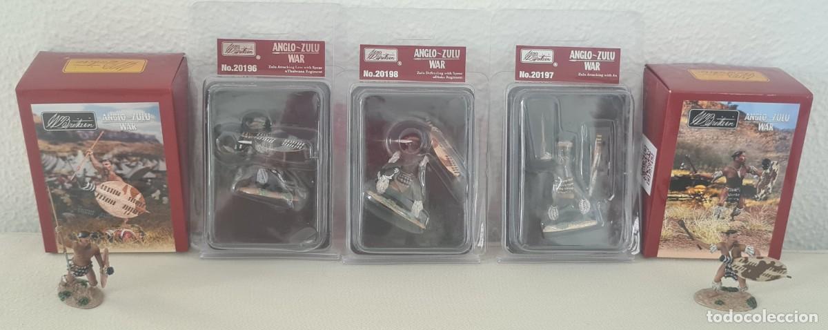 Juguetes antiguos: W. BRITAIN ZULU WAR LOT 5 ZULU WARRIOR ( REF. 20196, 20197, 20198, 20206, 20217 )