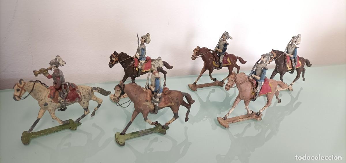 Juguetes antiguos: Antiguos Soldados de plomo. Palomeque, Eulogio, Capell, Teo o Casanellas. 6 soldados de Caballer&iacute;a.