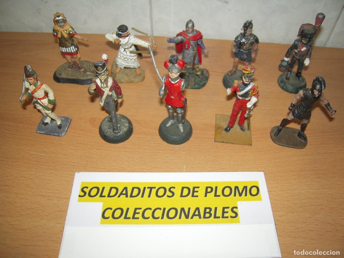 Juguetes antiguos: Gran Lote de 10 figuras soldaditos de plomo variados
