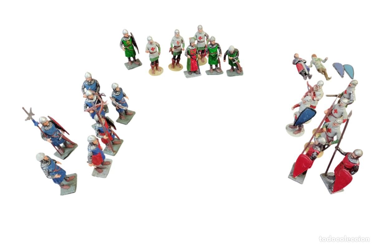 Juguetes antiguos: LOTE DE SOLDADOS DE PLOMO (23). INFANTER&Iacute;A MEDIEVAL. 6 CM. PINTADOS A MANO. ESPA&Ntilde;A. C. 1980