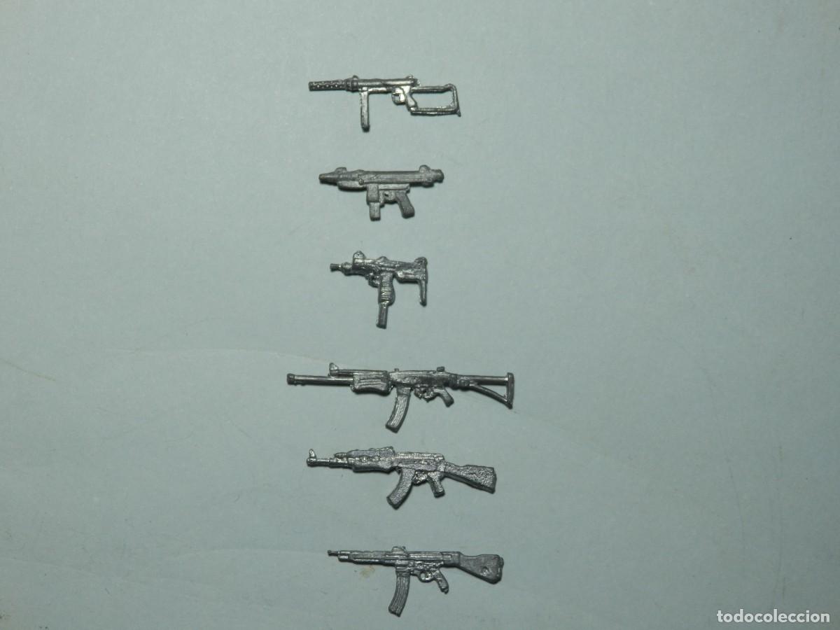 Juguetes antiguos: Soldados de plomo FAM armas escala 1:35 metal blanco a&ntilde;os 80 descatalogado LOTE 1
