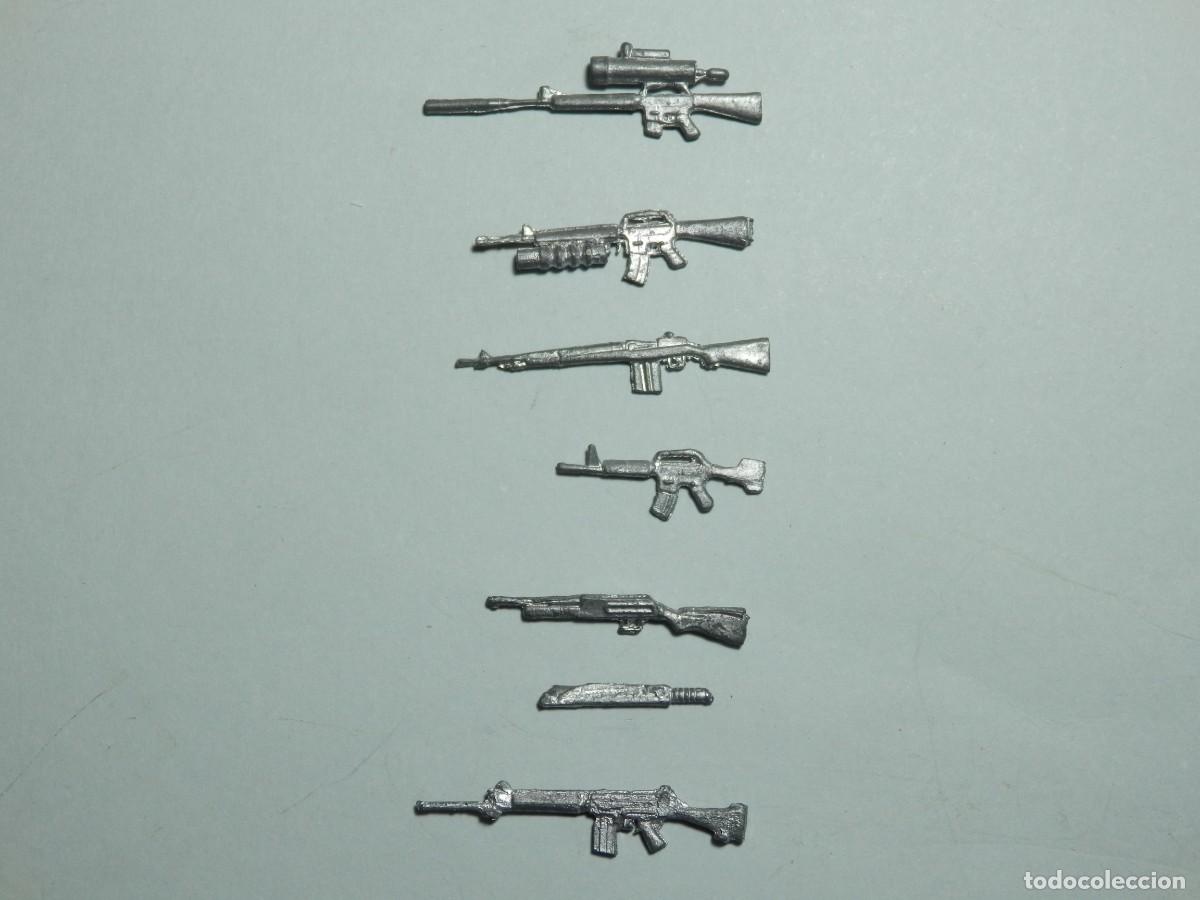 Juguetes antiguos: Soldados de plomo FAM armas escala 1:35 metal blanco a&ntilde;os 80 descatalogado LOTE 2