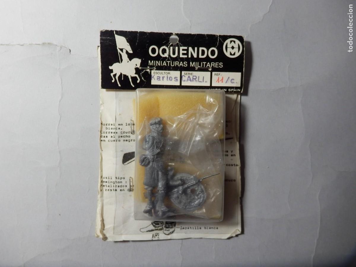 Juguetes antiguos: Soldados de plomo Miniaturas Oquendo 11/C Infanter&iacute;a Vizca&iacute;na Guerras Carlistas 54mm descatalogada