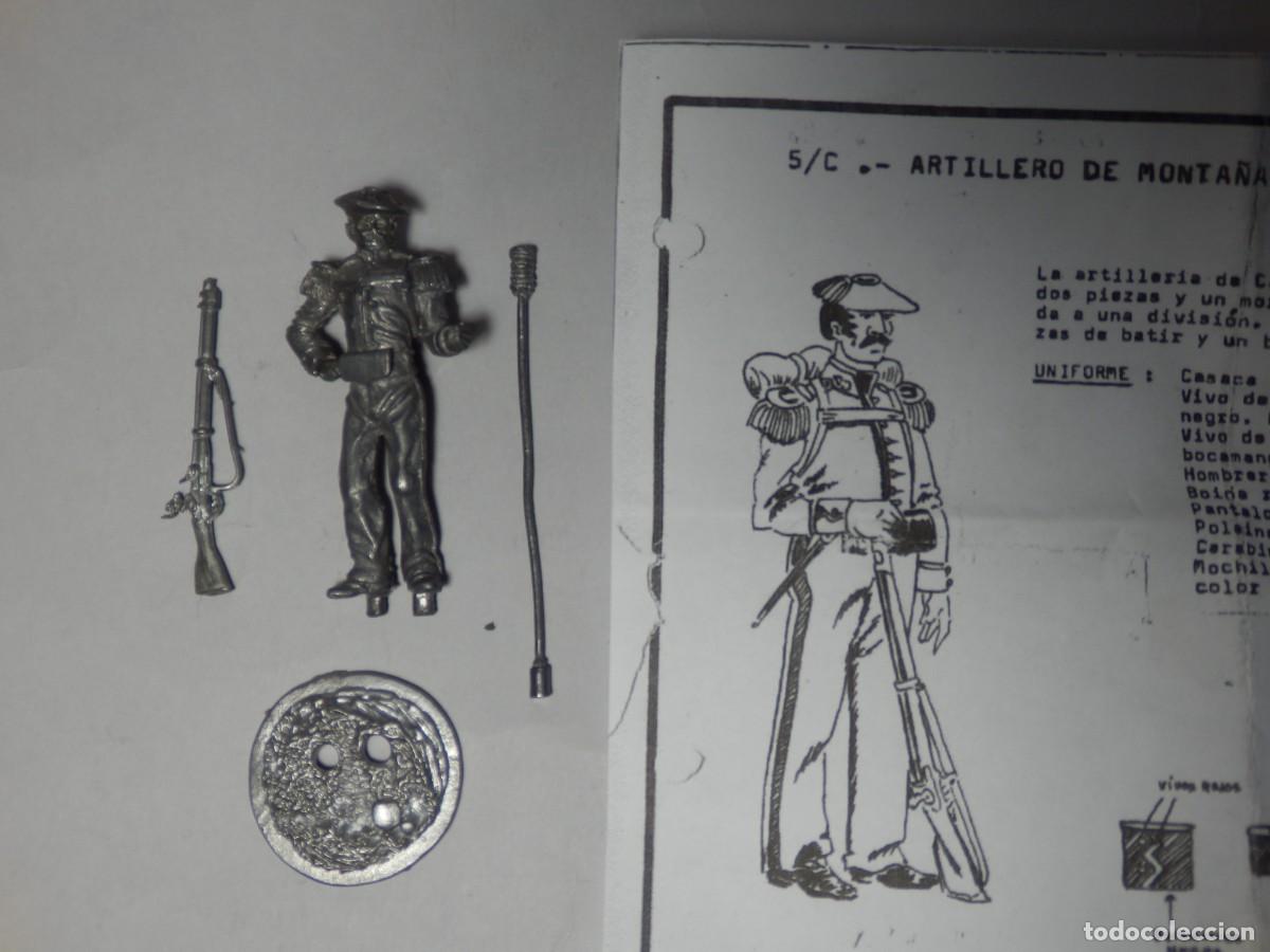 Juguetes antiguos: Soldados de plomo Miniaturas Oquendo 5/C Guerras Carlistas Artillero de Monta&ntilde;a 54mm descatalogado