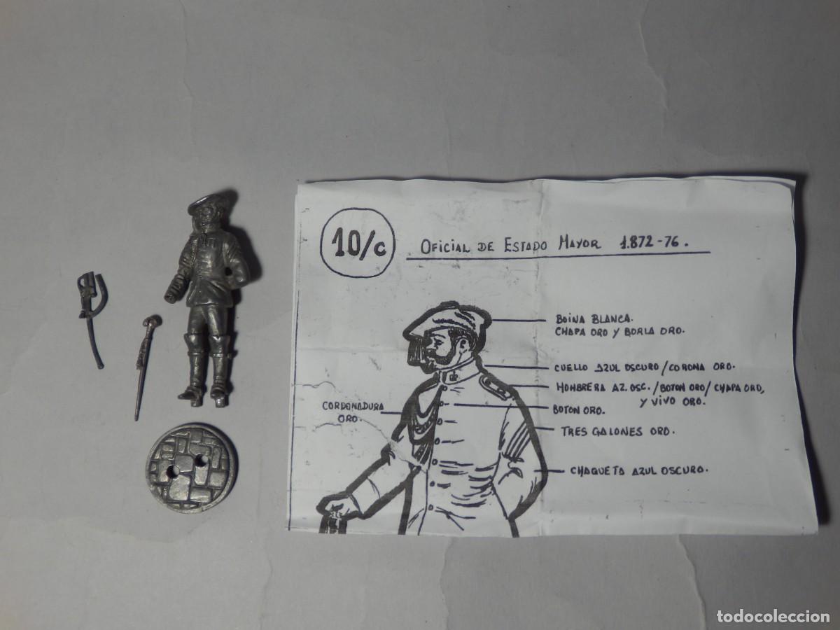 Juguetes antiguos: Soldados de plomo Miniaturas Oquendo 10/C Guerras Carlistas Oficial Estado Mayor 54mm descatalogado
