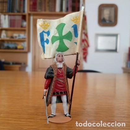 Juguetes antiguos: SOLDADO DE PLOMO - ALYMER 54MM - CRISTOBAL COLON